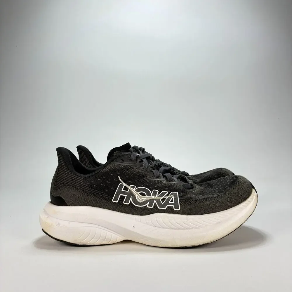 HOKA One One Mach 6 Black White Road Running Shoes 1147810 BWHT Womens Size 8.5B